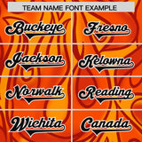 Custom Orange Personalized Printed Graffiti Pattern Design Authentic Football Jersey