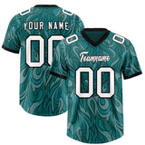 Custom Aqua Personalized Printed Graffiti Pattern Design Authentic Football Jersey