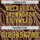 Custom Brown Personalized Printed Graffiti Pattern Design Authentic Football Jersey