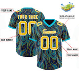 Custom Navy Personalized Printed Graffiti Pattern Design Authentic Football Jersey