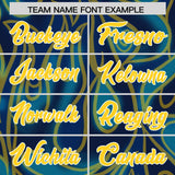 Custom Navy Personalized Printed Graffiti Pattern Design Authentic Football Jersey