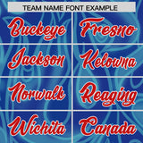 Custom Blue Personalized Printed Graffiti Pattern Design Authentic Football Jersey