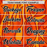 Custom Orange Personalized Printed Graffiti Pattern Design Authentic Football Jersey