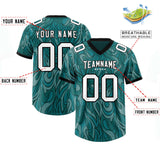 Custom Aqua Personalized Printed Graffiti Pattern Design Authentic Football Jersey