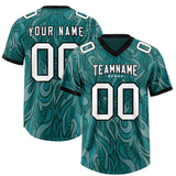 Custom Aqua Personalized Printed Graffiti Pattern Design Authentic Football Jersey