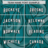 Custom Aqua Personalized Printed Graffiti Pattern Design Authentic Football Jersey