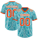 Custom Teal Personalized Printed Graffiti Pattern Design Authentic Football Jersey