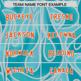 Custom Teal Personalized Printed Graffiti Pattern Design Authentic Football Jersey