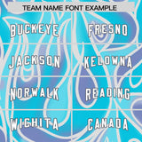 Custom Sky Blue Personalized Printed Graffiti Pattern Design Authentic Football Jersey