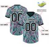 Custom Aqua Personalized Printed Graffiti Pattern Design Authentic Football Jersey
