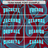 Custom Crimson Personalized Printed Graffiti Pattern Design Authentic Football Jersey