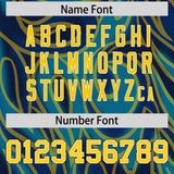 Custom Navy Personalized Printed Graffiti Pattern Design Authentic Football Jersey