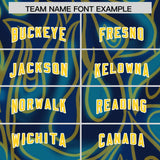 Custom Navy Personalized Printed Graffiti Pattern Design Authentic Football Jersey