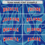 Custom Blue Personalized Printed Graffiti Pattern Design Authentic Football Jersey