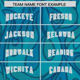 Custom Aqua Personalized Printed Graffiti Pattern Design Authentic Football Jersey