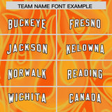 Custom Gold Orange Personalized Printed Graffiti Pattern Design Authentic Football Jersey