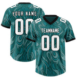 Custom Aqua Personalized Printed Graffiti Pattern Design Authentic Football Jersey