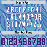 Custom Light Blue Personalized Printed Graffiti Pattern Design Authentic Football Jersey