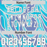 Custom Sky Blue Personalized Printed Graffiti Pattern Design Authentic Football Jersey