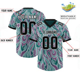 Custom Aqua Personalized Printed Graffiti Pattern Design Authentic Football Jersey
