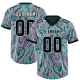 Custom Aqua Personalized Printed Graffiti Pattern Design Authentic Football Jersey