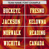 Custom Crimson Personalized Printed Graffiti Pattern Design Authentic Football Jersey