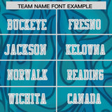 Custom Aqua Personalized Printed Graffiti Pattern Design Authentic Football Jersey