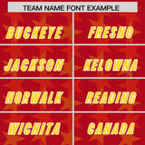 Custom Red Yellow Personalized All Star Graffiti Pattern Authentic Football Jersey