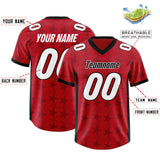 Custom Red Black Personalized All Star Graffiti Pattern Authentic Football Jersey