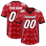 Custom Red Black Personalized All Star Graffiti Pattern Authentic Football Jersey