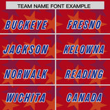 Custom Red Royal Personalized All Star Graffiti Pattern Authentic Football Jersey