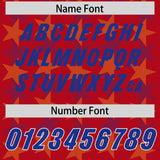 Custom Red Royal Personalized All Star Graffiti Pattern Authentic Football Jersey
