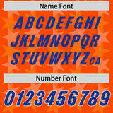 Custom Orange Royal Personalized All Star Graffiti Pattern Authentic Football Jersey