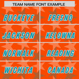 Custom Orange Aqua Personalized All Star Graffiti Pattern Authentic Football Jersey