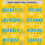 Custom Gold Aqua Personalized All Star Graffiti Pattern Authentic Football Jersey