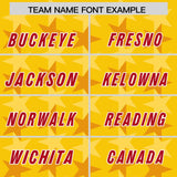Custom Gold Red Personalized All Star Graffiti Pattern Authentic Football Jersey