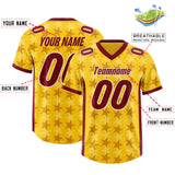 Custom Gold Crimson Personalized All Star Graffiti Pattern Authentic Football Jersey