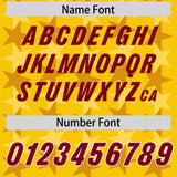 Custom Gold Crimson Personalized All Star Graffiti Pattern Authentic Football Jersey
