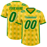 Custom Gold Kelly Green Personalized All Star Graffiti Pattern Authentic Football Jersey