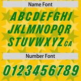 Custom Gold Kelly Green Personalized All Star Graffiti Pattern Authentic Football Jersey