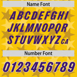 Custom Gold Purple Personalized All Star Graffiti Pattern Authentic Football Jersey