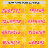 Custom Gold Pink Personalized All Star Graffiti Pattern Authentic Football Jersey