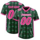 Custom Green Pink Personalized All Star Graffiti Pattern Authentic Football Jersey