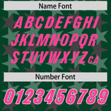Custom Green Pink Personalized All Star Graffiti Pattern Authentic Football Jersey