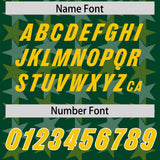 Custom Green Gold Personalized All Star Graffiti Pattern Authentic Football Jersey
