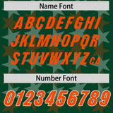 Custom Green Orange Personalized All Star Graffiti Pattern Authentic Football Jersey