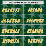Custom Green Old Gold Personalized All Star Graffiti Pattern Authentic Football Jersey
