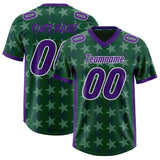 Custom Green Purple Personalized All Star Graffiti Pattern Authentic Football Jersey