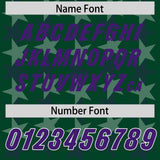 Custom Green Purple Personalized All Star Graffiti Pattern Authentic Football Jersey
