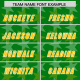 Custom Kelly Green Gold Personalized All Star Graffiti Pattern Authentic Football Jersey